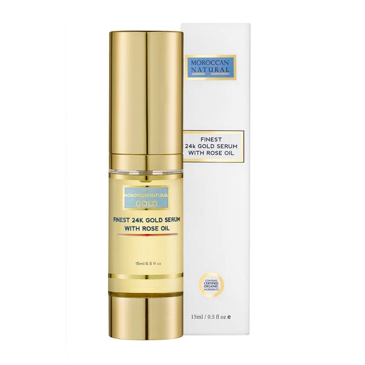Finest 24K Gold Serum with Rose Oil for wholesale by Moroccan Natural
