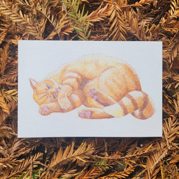 Cal watercolor postcard for wholesale by Mira Eagle Creations