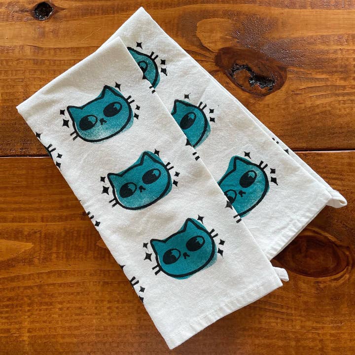 Torchon de cuisine en coton Cat pour la vente par BBall Y'all