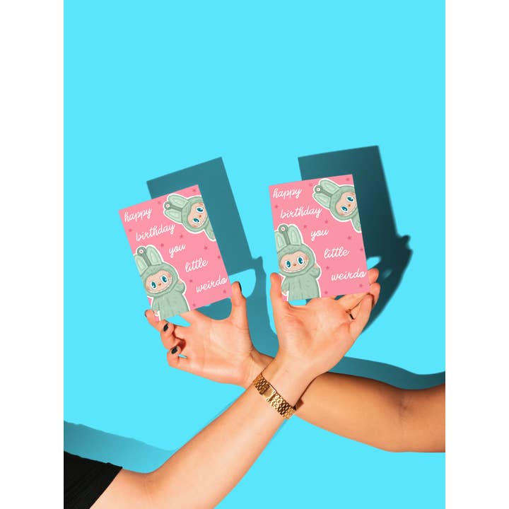 by Rosybum - Wholesale Birthday Card - Happy Birthday You Little Weirdo Labubu Birthday Card 4