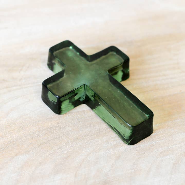 The Royal Standard - Wholesale Tafelbladdecoratie - Cross Glass Decor Groen 4x5.52