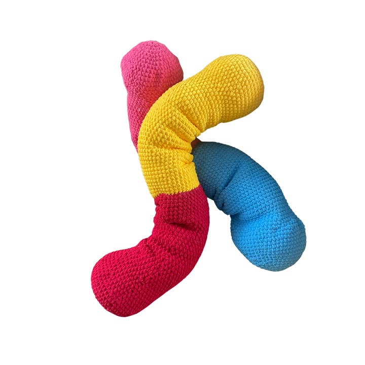 crochet gummy worm pillow cushion plushie for wholesale by MOLLY SMILES