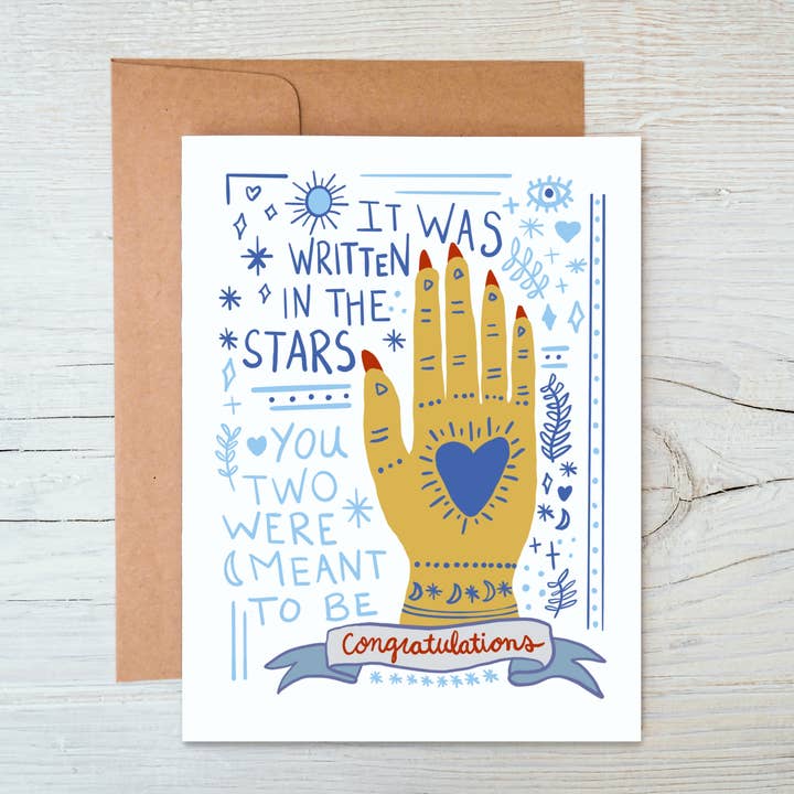 Marigold Press – Großhandel Hochzeitskarte – Astrologische Hochzeitskarte mit der Aufschrift „You Two Were Meant To Be“