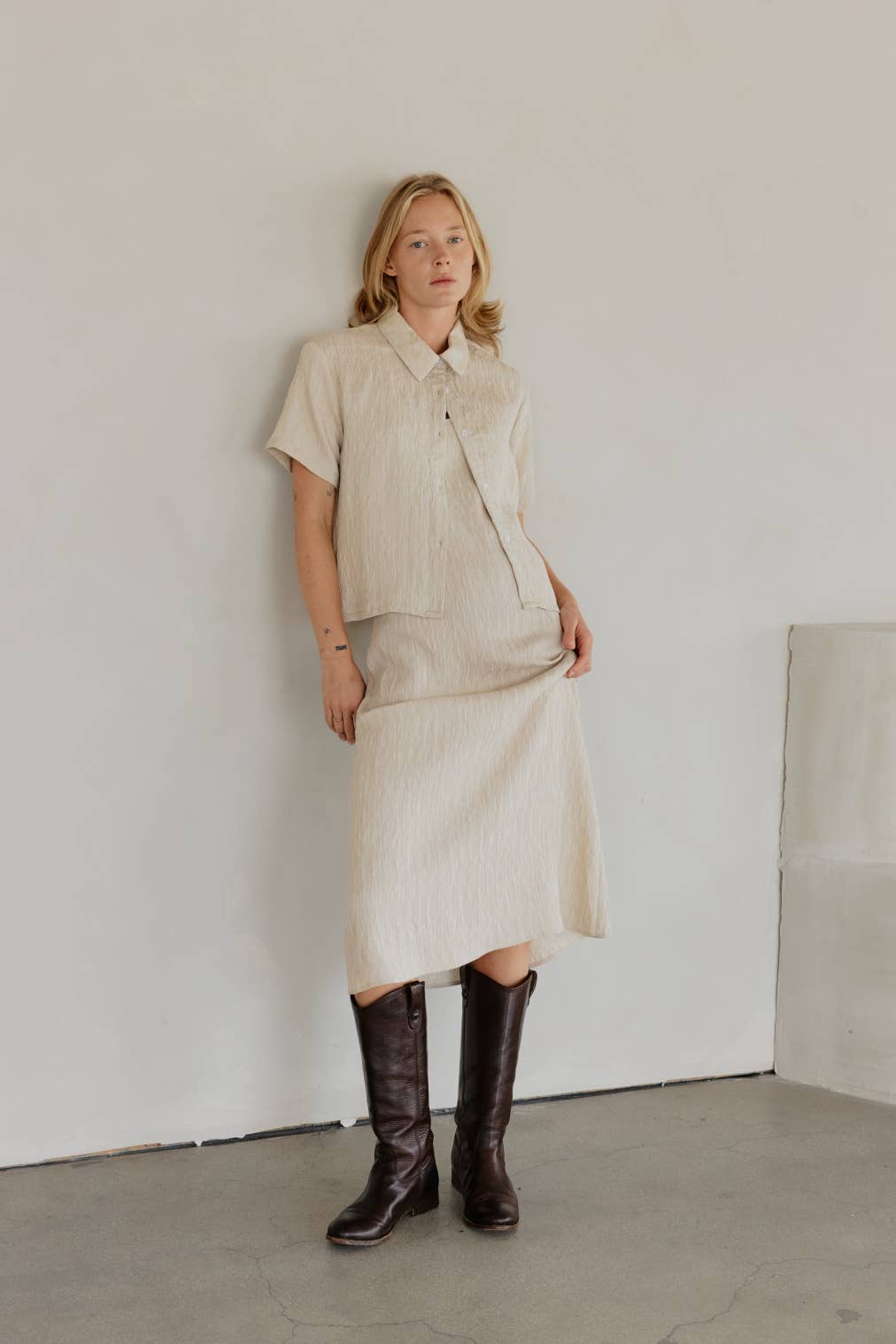 MOD REF – Camisa com botões no colarinho – Mulher por atacado – The Miranda Top | Topo com Botão Texturizado2