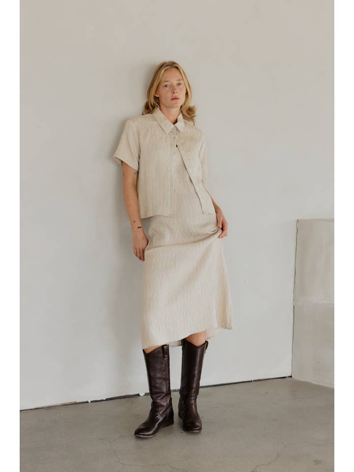 MOD REF - Vendita all'ingrosso Camicia button down - Donna - The Miranda Top | Top con bottoni testurizzati2