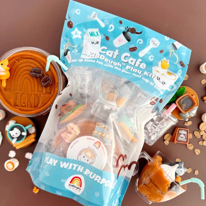Earth Grown KidDoughs (KidDoughs by EGKD) - Vente Pâte ingénieuse/slime – enfant - Kit de jeu KidDough Café des chats3