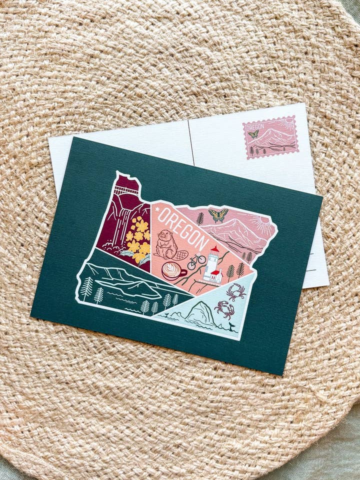 Oregon Postcard for wholesale by Nadia Design Co