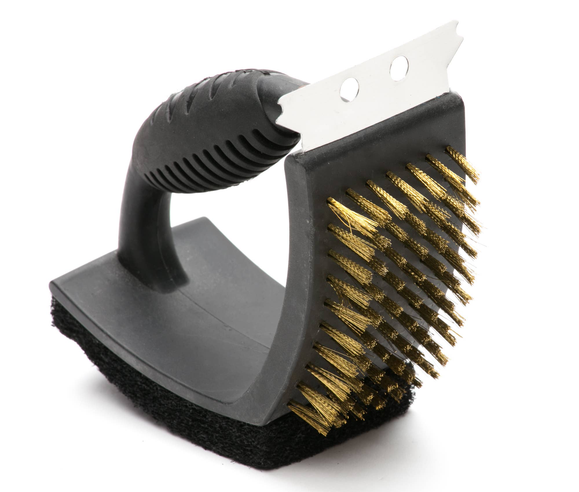 Fox Run Brands - Wholesale Outdoor Grill Tools - Outset V-Shaped Plastic Grill Brush with Pad, Scraper, 6.5"2