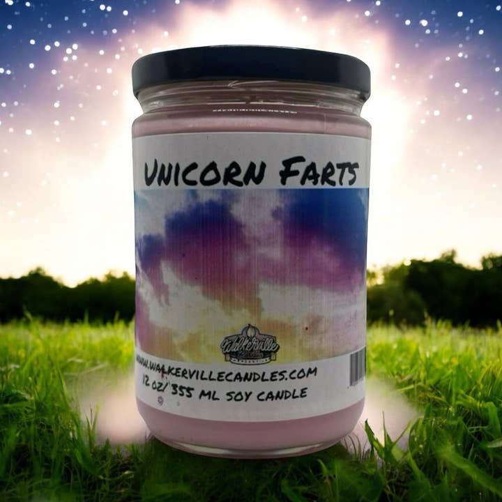 Unicorn Farts Eco-Friendly Clean Burning12 oz Soy Candle for wholesale by Walkerville Candles