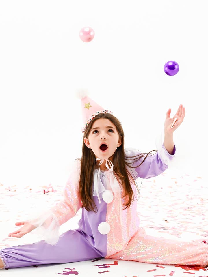 Fancy Shmancy Baby - Wholesale Costume - Kids - Purple & pink sequins clown costume
