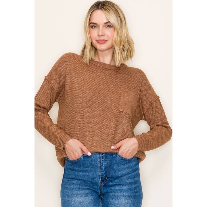 STACCATO – Großhandel Strickpullover – Damen – RUNDHALS-WAFFELPULLOVER-SWEATER8