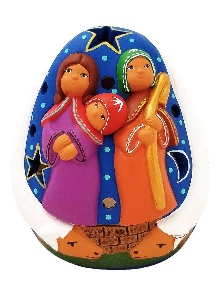 Ceramic Incan Nativity Candle Holder for wholesale by Sedona Spirit