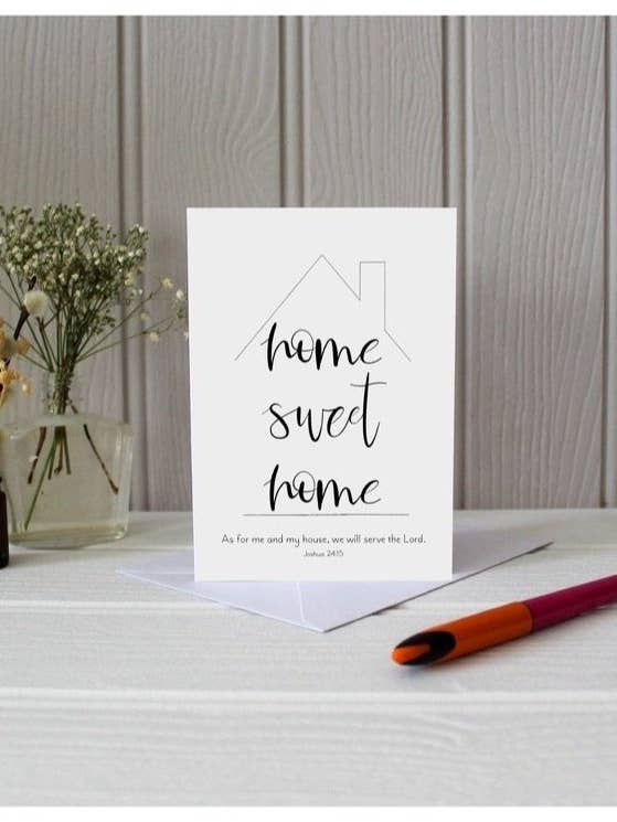 Cartão de versículo bíblico - Josué 24 v 15 - Lar doce lar por atacado de Daisy & Joy Design