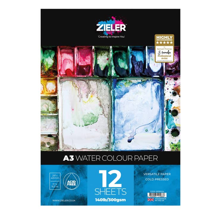 Zieler – wholesale Sketchbook/sketchpad – A3 Watercolour Paper Gummed Pad