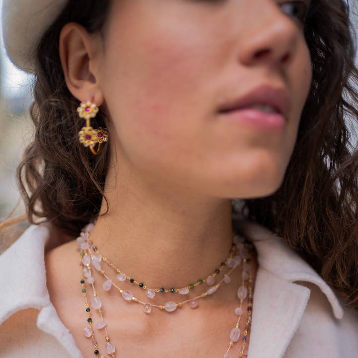 DIAPERIS - Wholesale Beaded/Pearl Necklace - CAROL MOONSTONE NECKLACE0