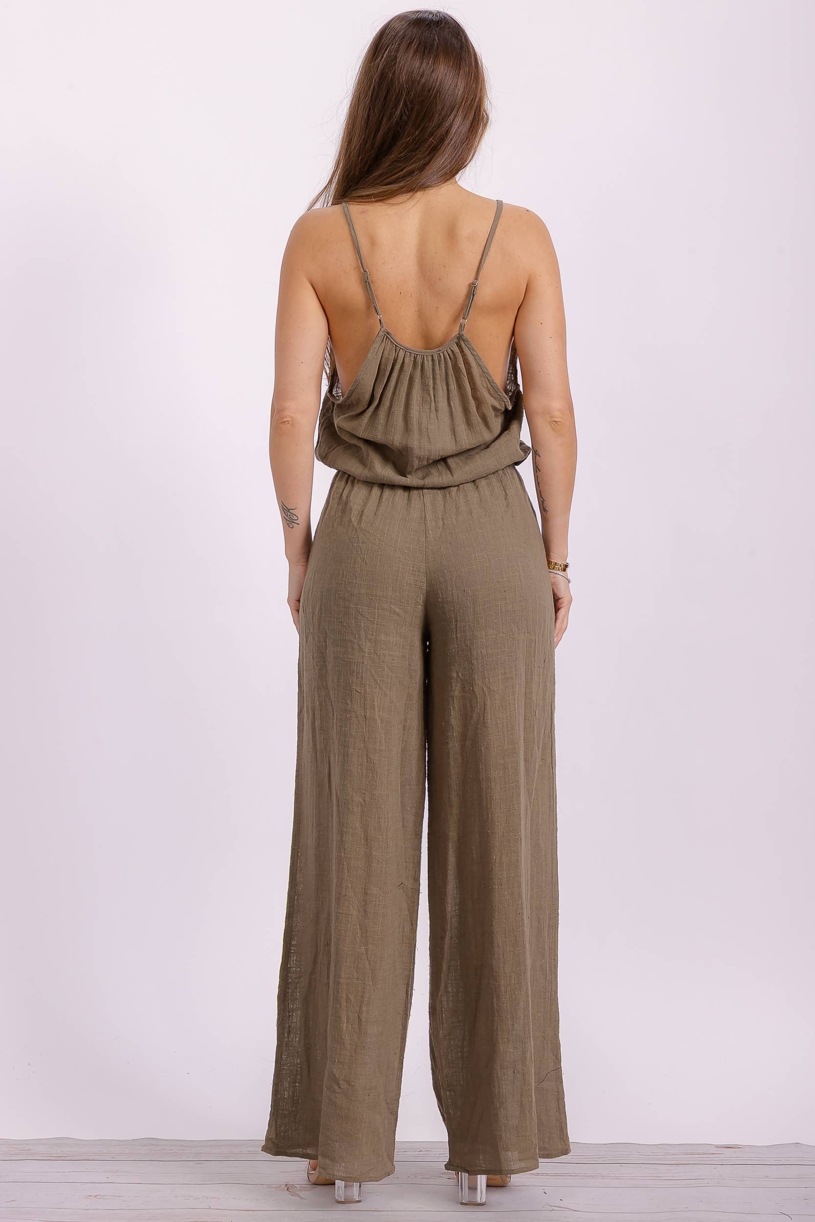 H&H Fashion Inc. - Wholesale Jumpsuit - Women's - P563 Wide Leg Linen Jumpsuit9