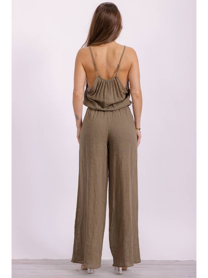 H&H Fashion Inc. - Wholesale Jumpsuit - Women's - P563 Wide Leg Linen Jumpsuit9