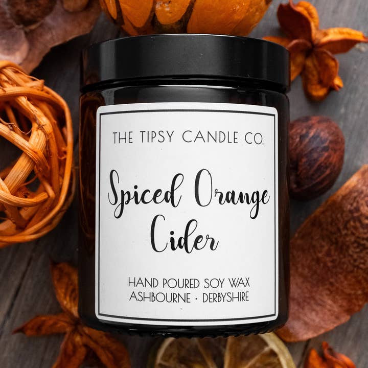 Spiced Orange Cider candle for wholesale by The Tipsy Candle Co.