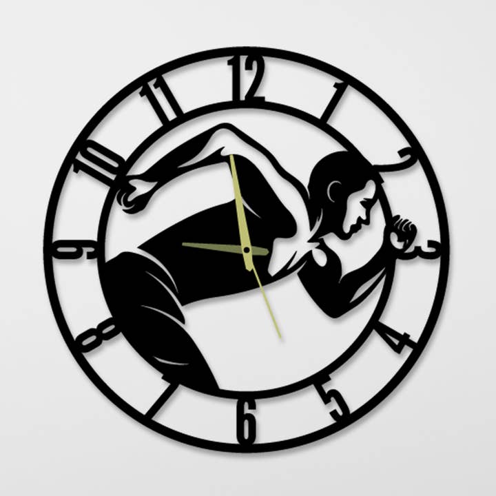 Athlete Metal Clock Wall Art, Marathon Runner Wall Clock for wholesale by Glow Neon