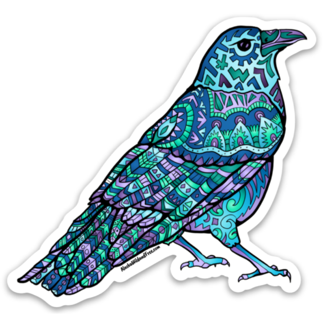 Alaska Wild & Free - Wholesale Sticker - Bird - Raven Stickers3