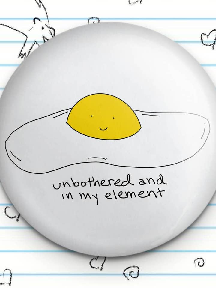 Ongestoord en in My Element Fried Egg 1,25" badgeknop voor wholesale door Fautbarb