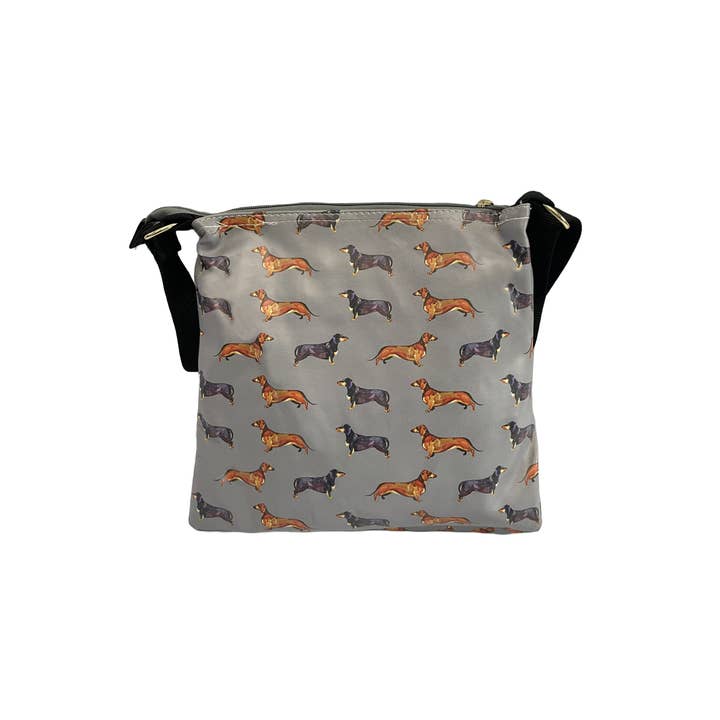 Fashion Scarf World - Vendita all'ingrosso Borsa a tracolla - Donna - Collezione di borse per cani Dachshund Sausage - Grey