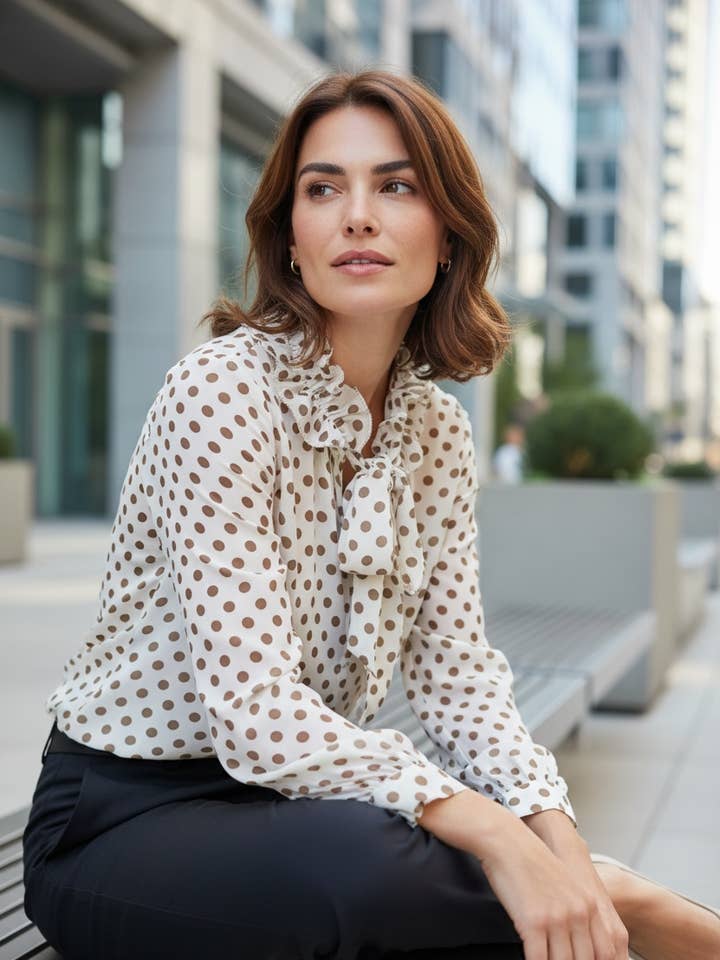 BLOUS 3382 I PRICKAR 100 % BOMULL VÅR SOMMAR för wholesale av LINEN & COTTON HOUSE