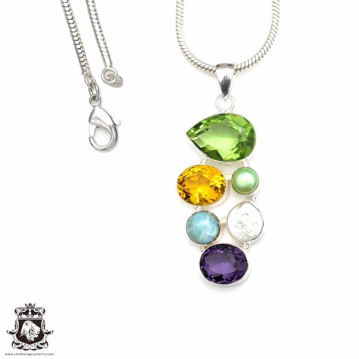 Amethist Citrien Parel hanger en ketting P9335 voor wholesale door SARAH DESIGNS JEWELRY