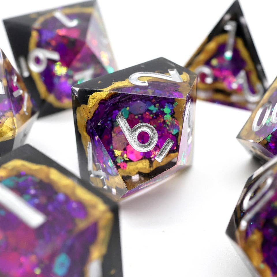 Tabletop Dominion Limited - Wholesale Dice - Regal Relic | Geode Sharp Edge Dice | 7-Polyhedral Set10