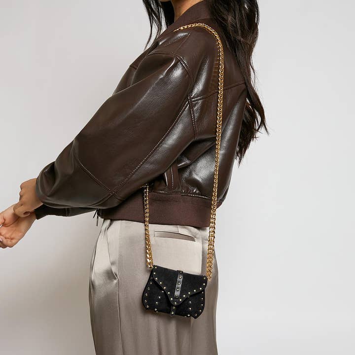 Camoscio Nero Amour Micro Borsa a Tracolla in vendita all'ingrosso su Faire1