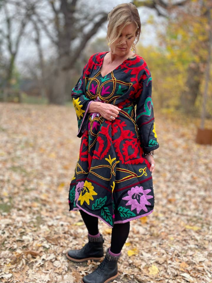 Bohemian Grace - Wholesale Dress - Women's - Fanny Suzani Embroidered Dress.