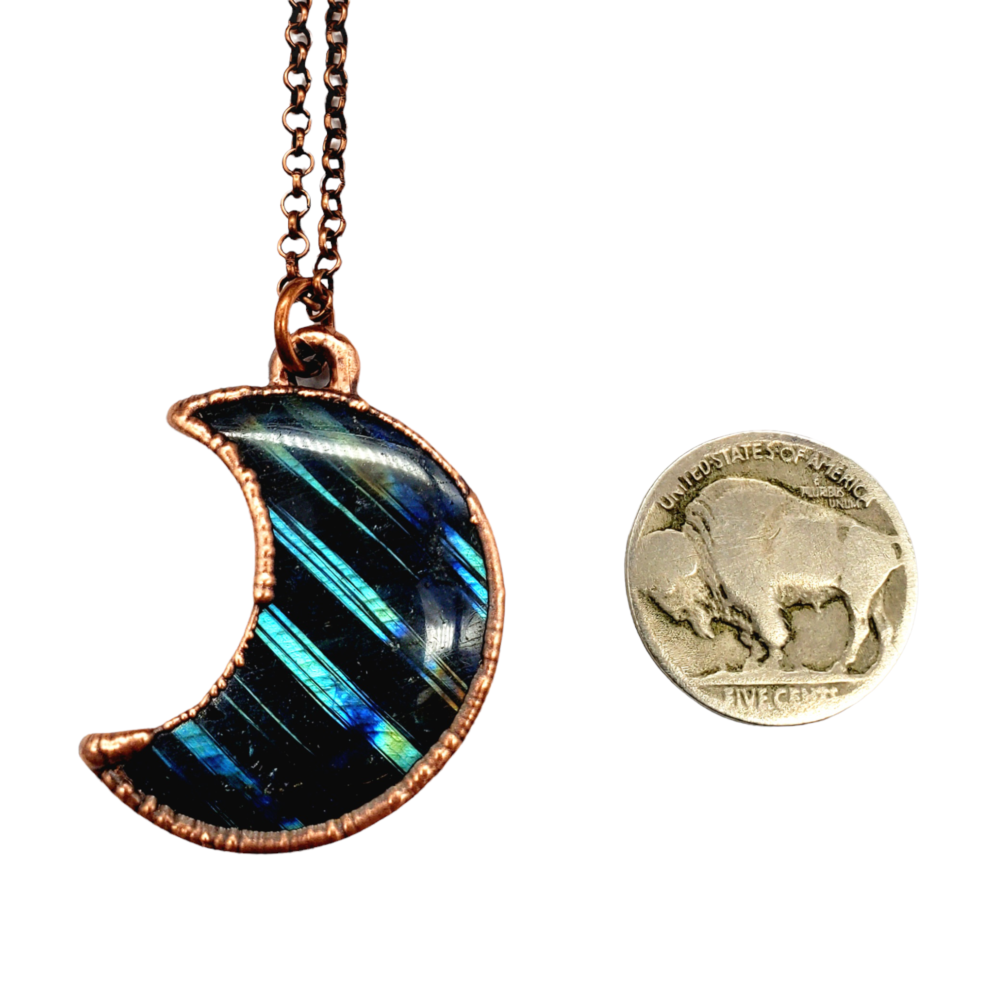 MergingMetals - Wholesale Pendant/Charm Necklace - Labradorite Crescent Moon Necklace3