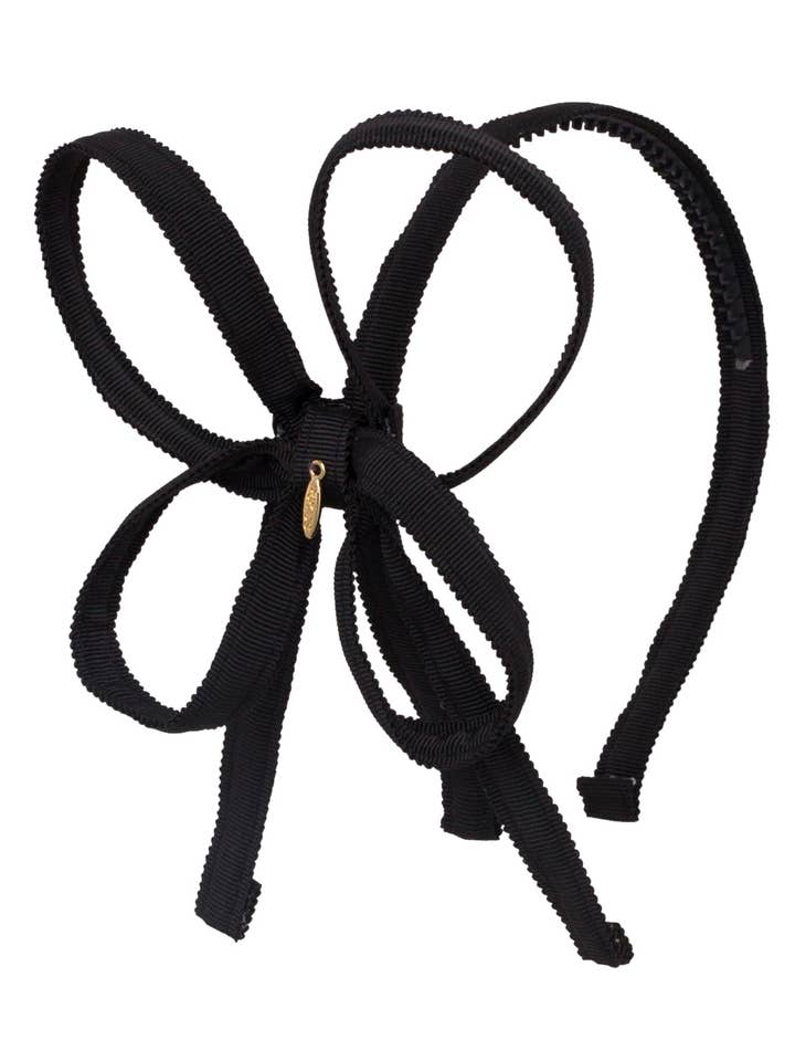 Orchid Butterfly Bow Headband - Black for wholesale by Project 6 NY Kids