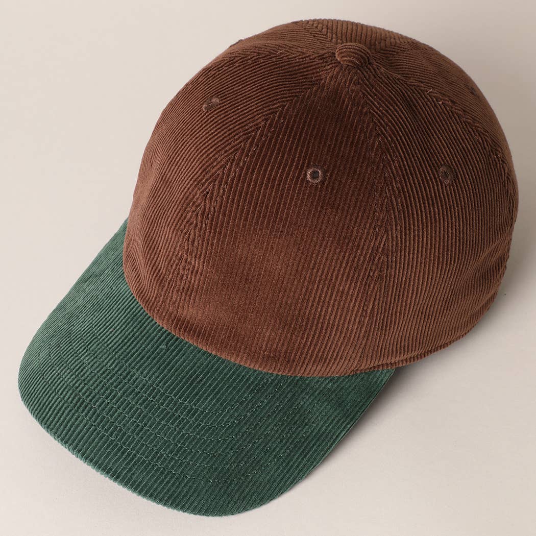 Fashion City - Wholesale Baseball Cap - Unisex - Corduroy Two-Tone Adjustable Baseball Cap39