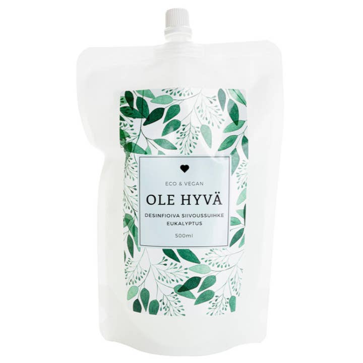 Ole Hyvä Metsä - Wholesale Multi-Surface Cleaner - Disinfective Cleaning Spray Eucalyptus, refill bag 500ml0