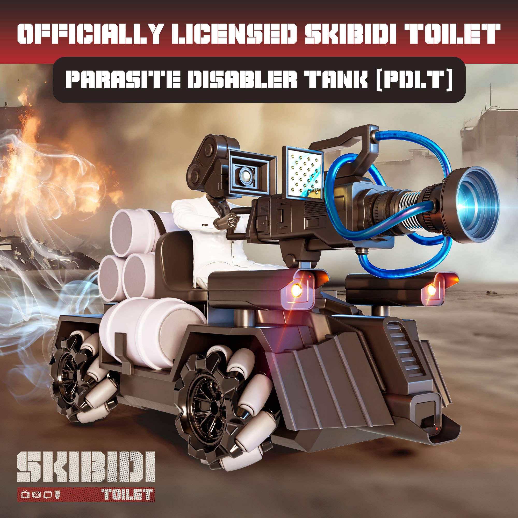 USA Toyz - Wholesale Toy Car/Truck - Kids - Official Skibidi Toilet Tank RC Car with LED & Mist (No Cam)1