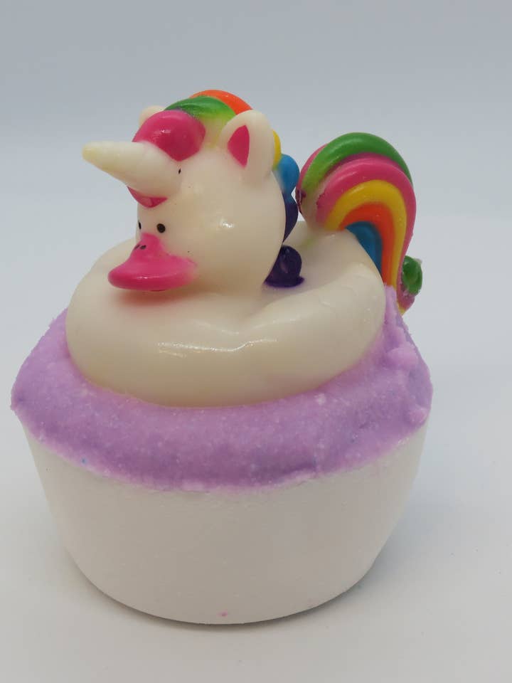 Rubber Duck Bath Bomb for Kids, Lavender Pomegranate for wholesale by Sassy Bubbles