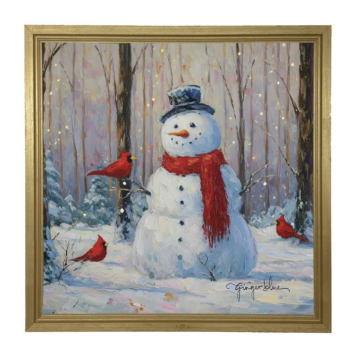 ginger blue - Wholesale Christmas Wall Art - Snowman with Cardinals7
