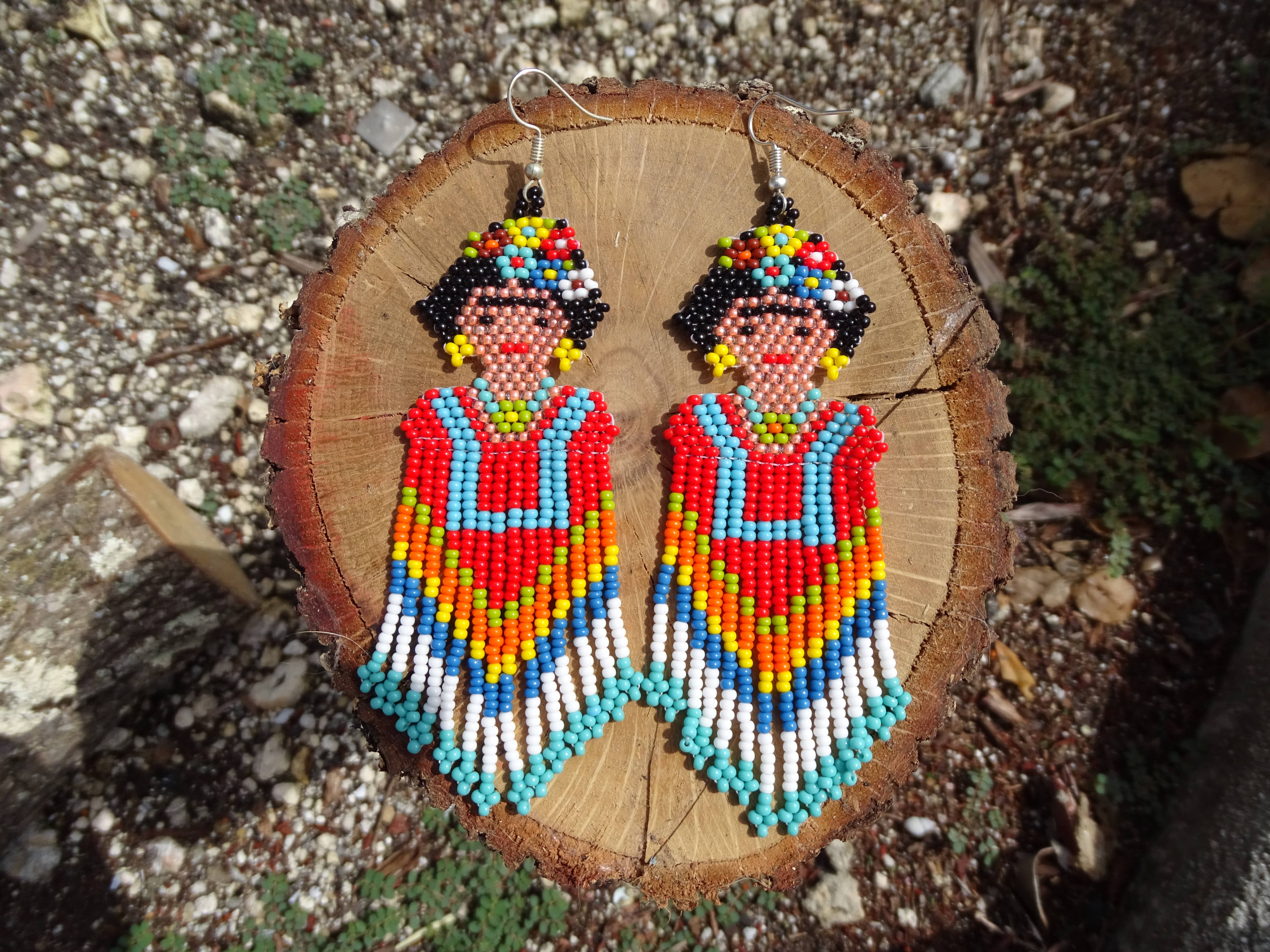 Pichincha - Wholesale Dangle Earrings - Extra Large Seed Bead Frida Inspired Long Dangle Earrings5