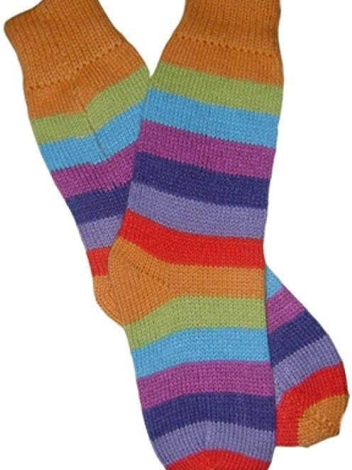 Alpaca Socks - Extra Warm and Soft - Rainbow Striped Design for wholesale by MODA LATINA