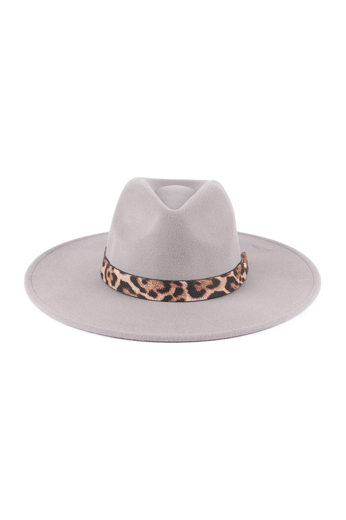 MYS Wholesale Inc - Vente Chapeau en feutre - femme - Chapeau à bord tendance en feutre avec accent léopard13