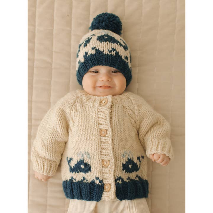 Huggalugs - Wholesale Cardigan - Baby - Whale Cardigan Sweater for Baby & Toddler