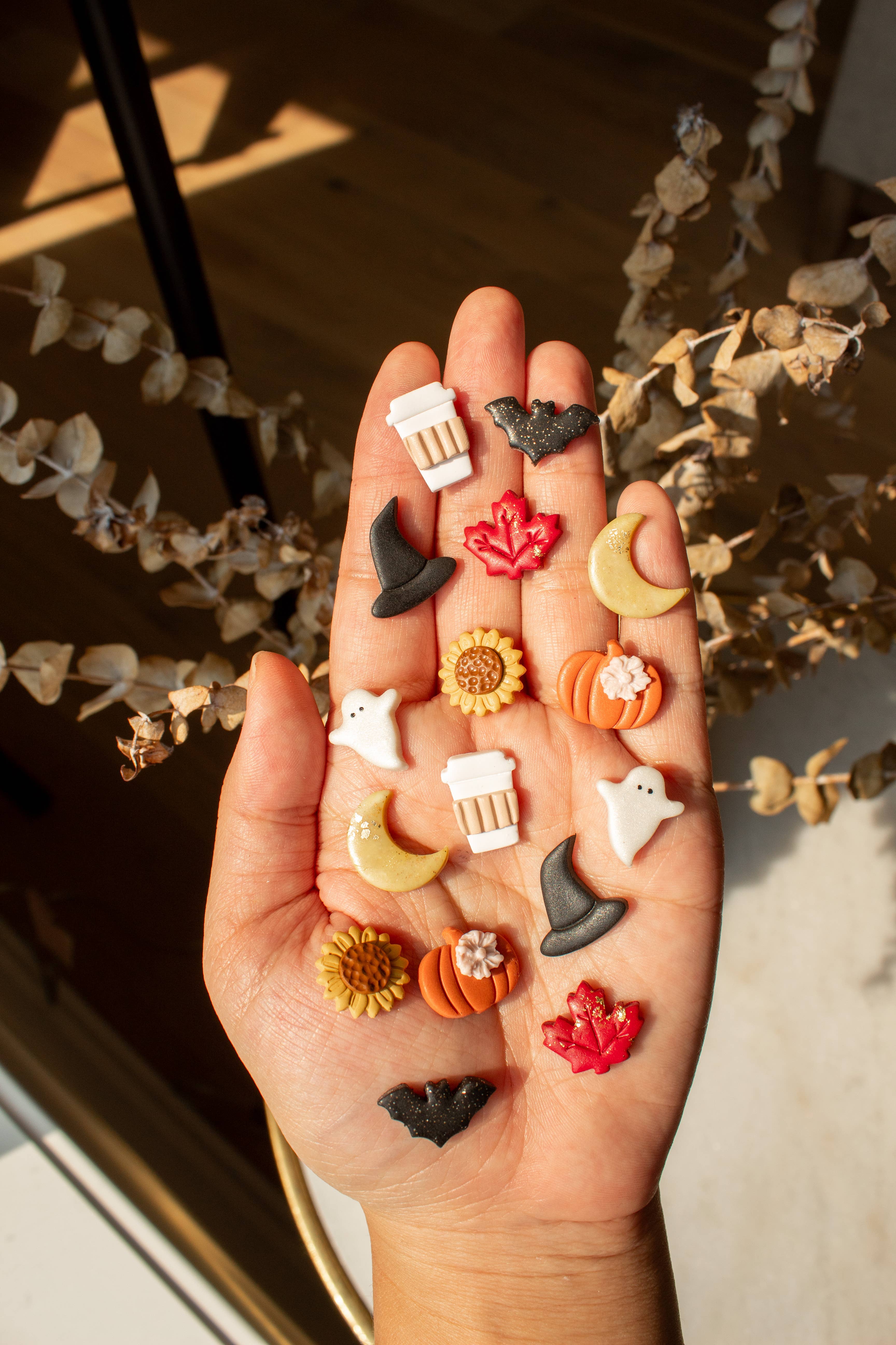 Indigo Clay Jewelry – Brincos de pino por atacado – Colecção de Brincos de Coudelaria Queda Halloween2