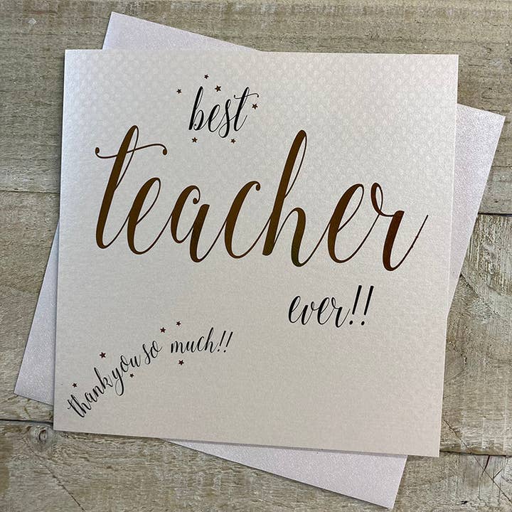 Bedste lærer folieret (B189) for engroshandel hos White Cotton Cards