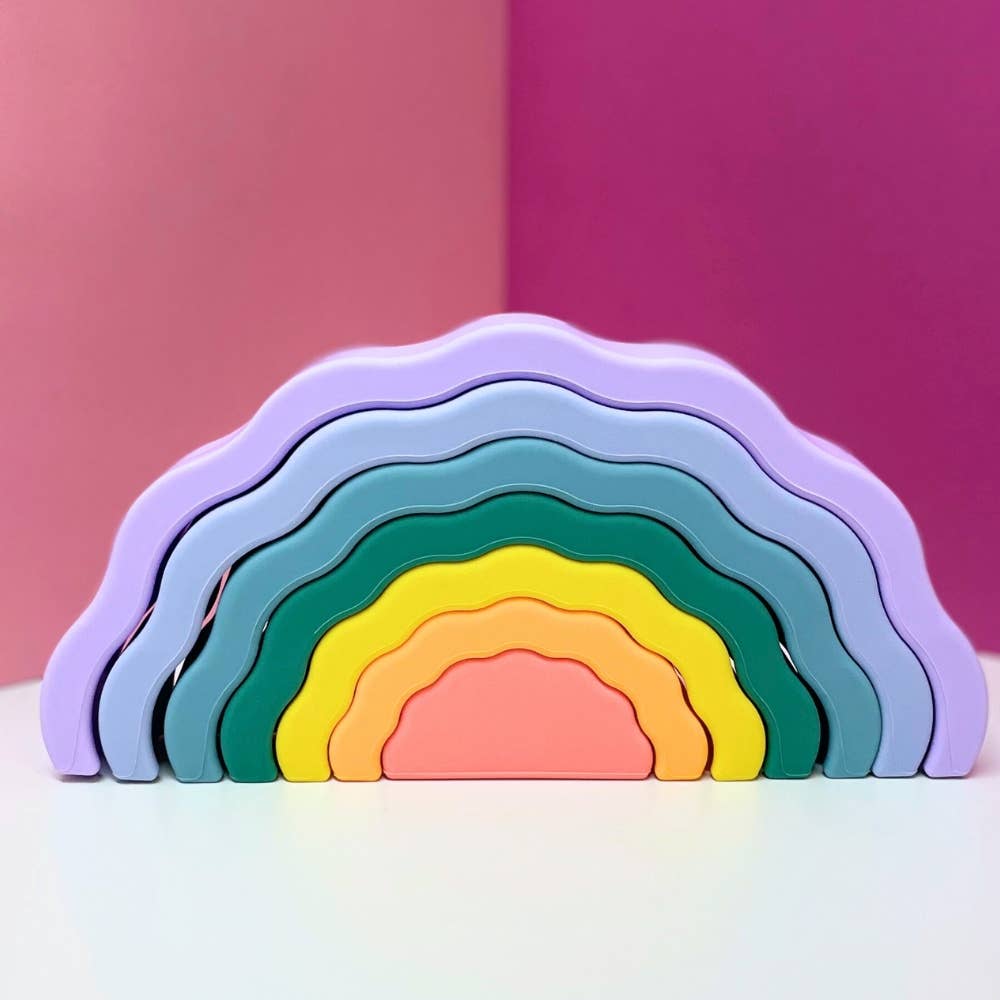 PETIKIDS - Wholesale Stacking Rings Game - Baby - Montessori educational toy - Stackable rainbow18