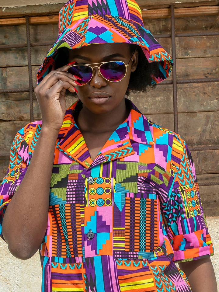 Sombrero de pescador unisex Lory en Savannah Rainbow para venta al por mayor de Mayamiko