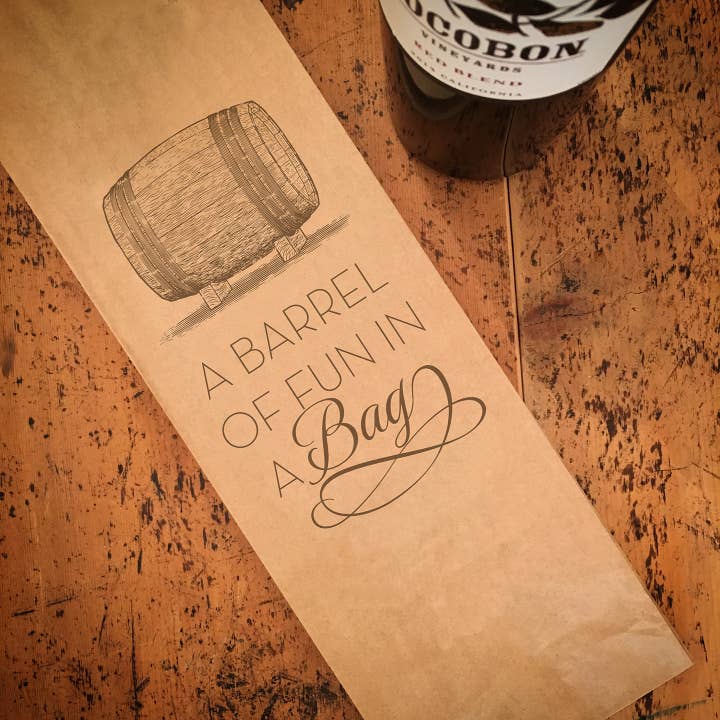Barrel of Fun Wine Bag for wholesale by Alice-Louise Press