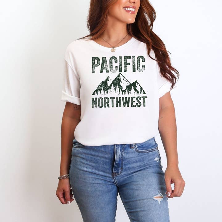 T-shirt graphique du Nord-Ouest Pacifique | Manches longues 091 pour la vente par 208 Tees