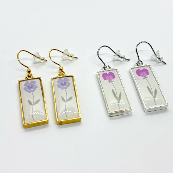 Jenica Jewelry - Wholesale Dangle Earrings - Birth Flower Earrings- Multiple Options13