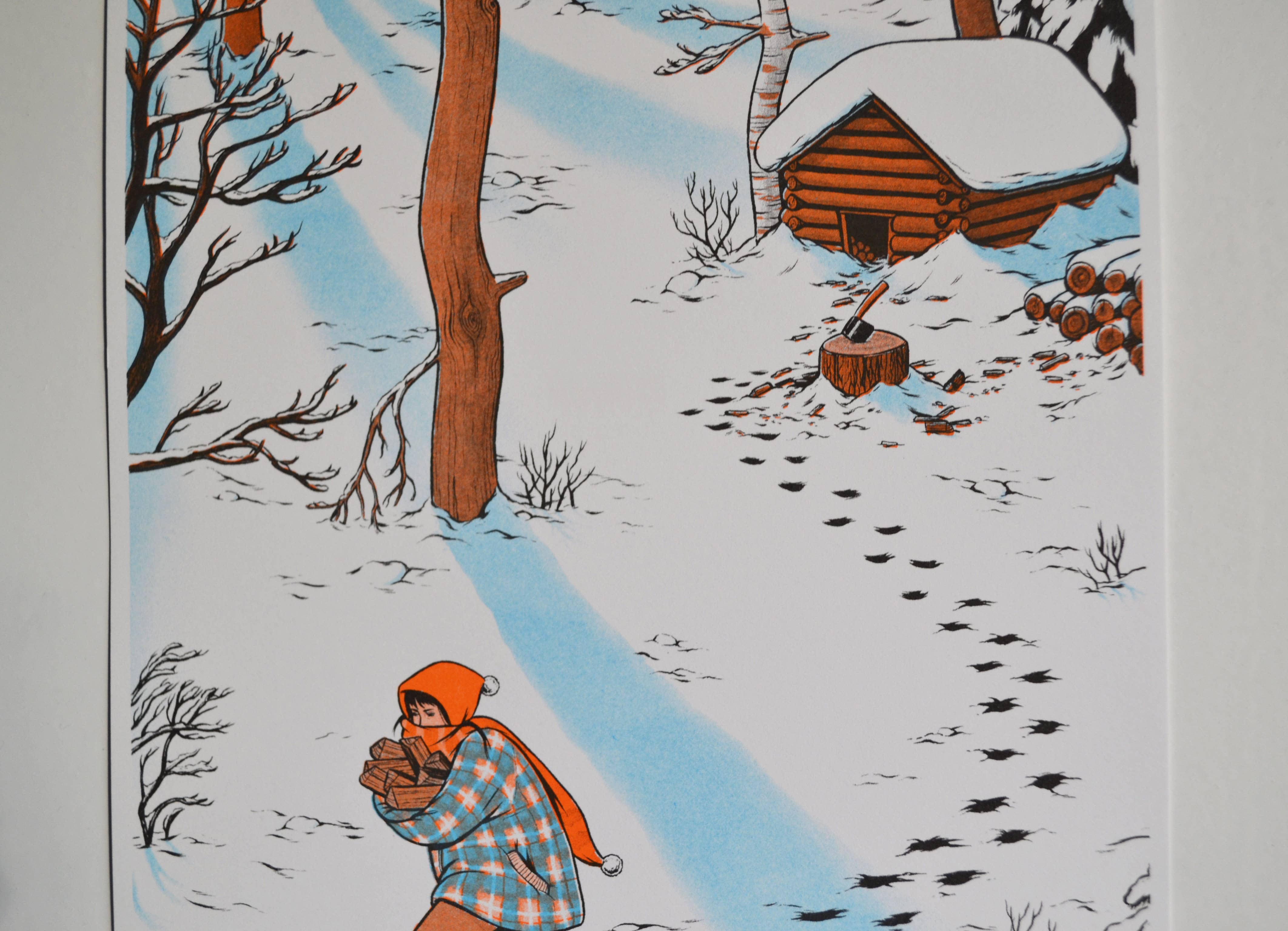 Lily Blakely - Wholesale Art Print - "Snow" Risograph print A47